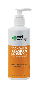 Vet Worthy Skin and Coat Support - 100% Wild Alaskan Salmon Oil