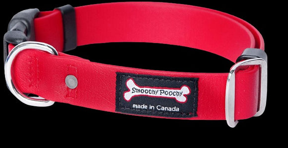 Smoochy Poochy Adjustable Polyvinyl Clip Collar - Red