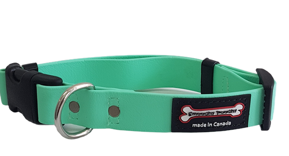 Smoochy Poochy Adjustable Polyvinyl Clip Collar - Aqua Green